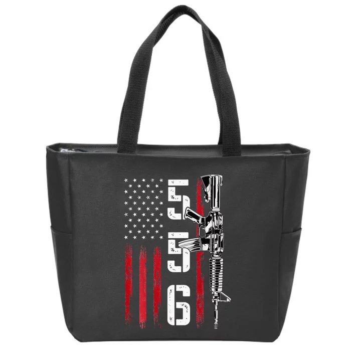 Ar15 American Flag Ar15 Rifle Gun Owner Back Zip Tote Bag