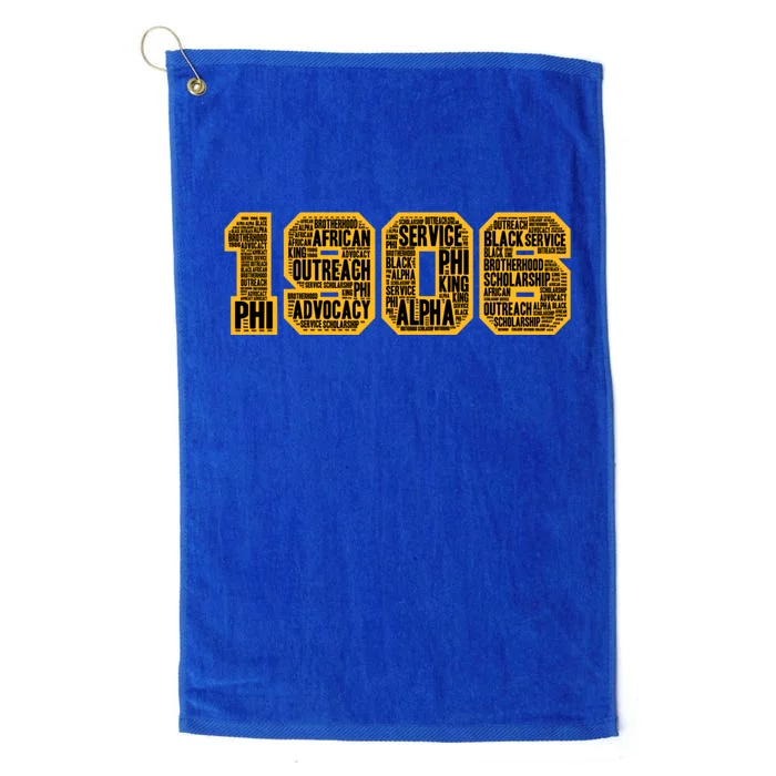 Alpha African Fraternity Hand Sign 1906 Words Platinum Collection Golf Towel