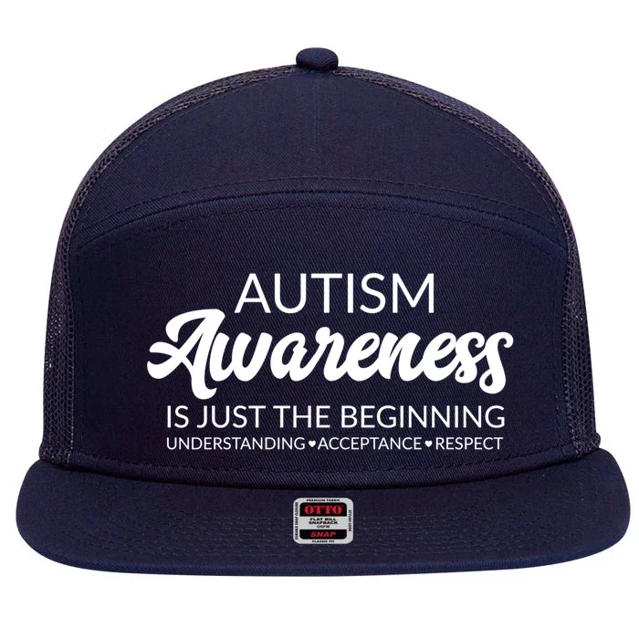 Autism Awareness Funny Gift Advocate Acceptance Understanding Great Gift 7 Panel Mesh Trucker Snapback Hat