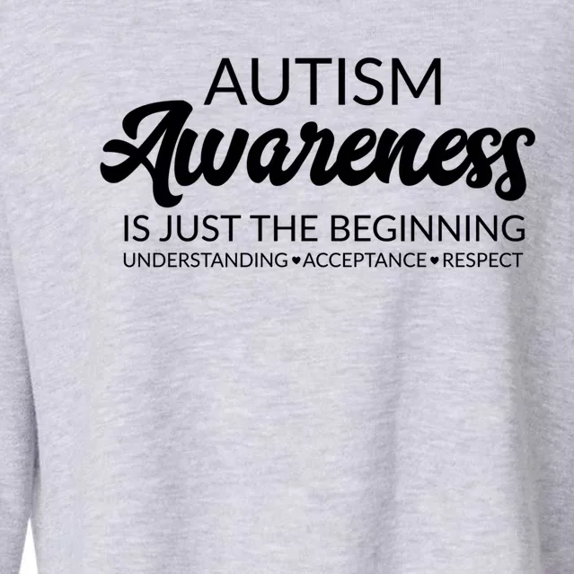 Autism Awareness Funny Gift Advocate Acceptance Understanding Great Gift Cropped Pullover Crew