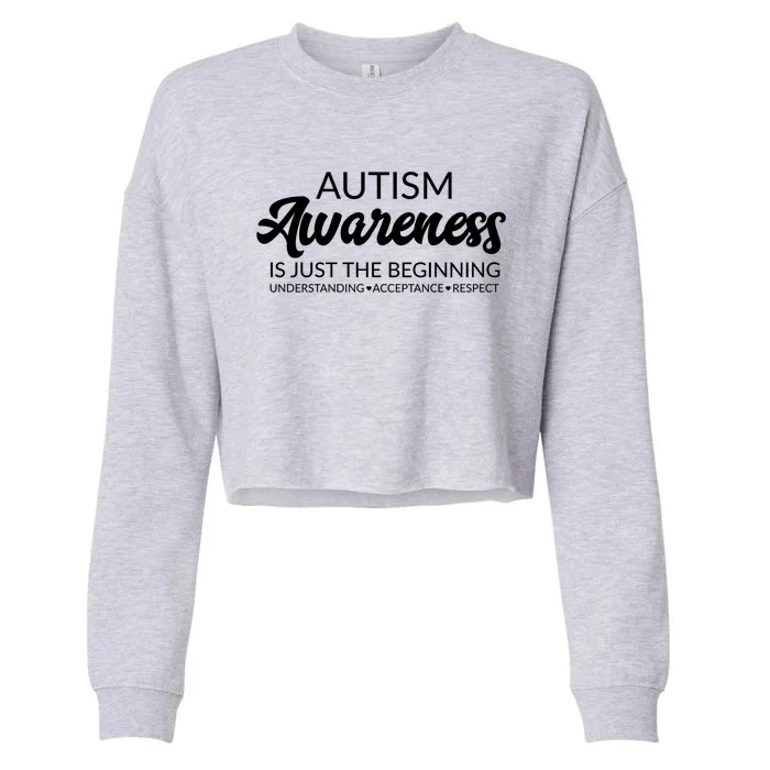 Autism Awareness Funny Gift Advocate Acceptance Understanding Great Gift Cropped Pullover Crew