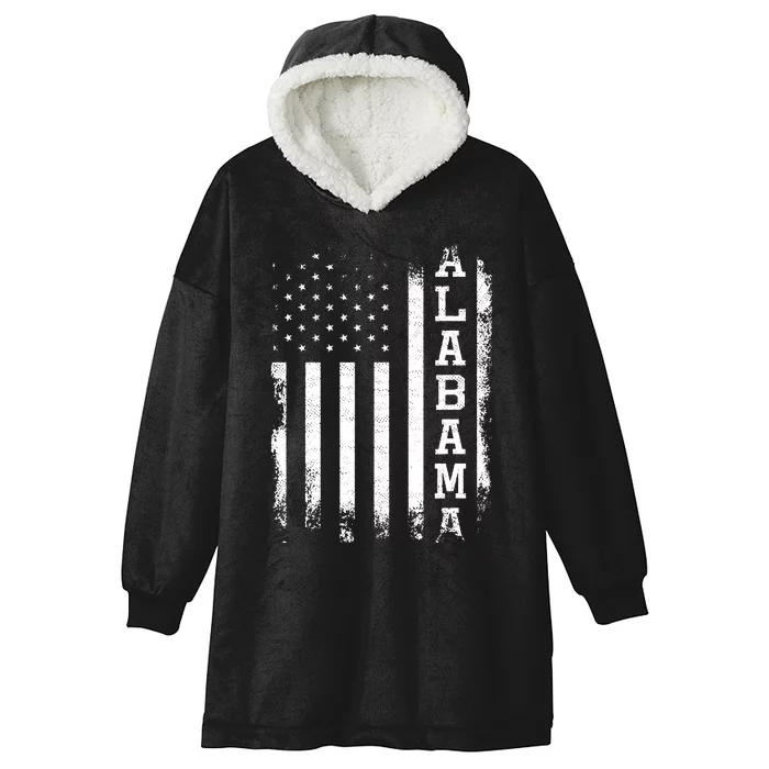 Alabama American Flag Vintage Hooded Wearable Blanket