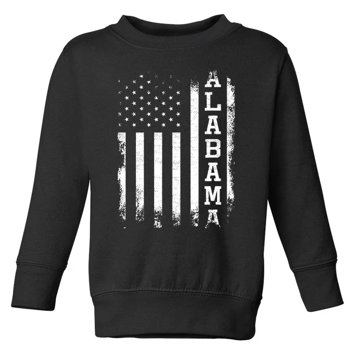 Alabama American Flag Vintage Toddler Sweatshirt