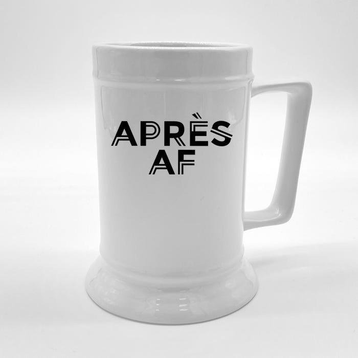 Apres Af Funny Skiing Ski Snowboarding Winter Sports Ice Funny Gift Front & Back Beer Stein