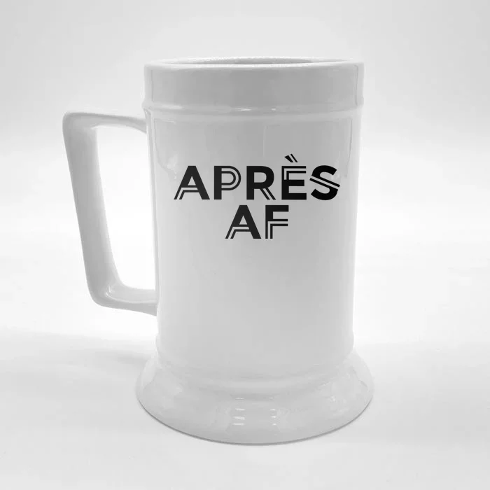 Apres Af Funny Skiing Ski Snowboarding Winter Sports Ice Funny Gift Front & Back Beer Stein