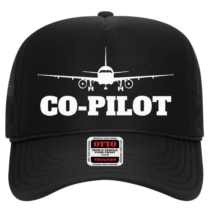 Aviation Airplane Flying Airline CoPilot Pilot Gift High Crown Mesh Trucker Hat