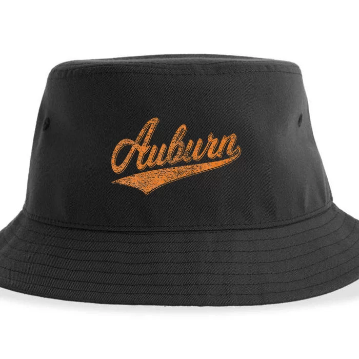 Auburn Alabama Flag Classic Vintage Sports Script Jersey Sustainable Bucket Hat