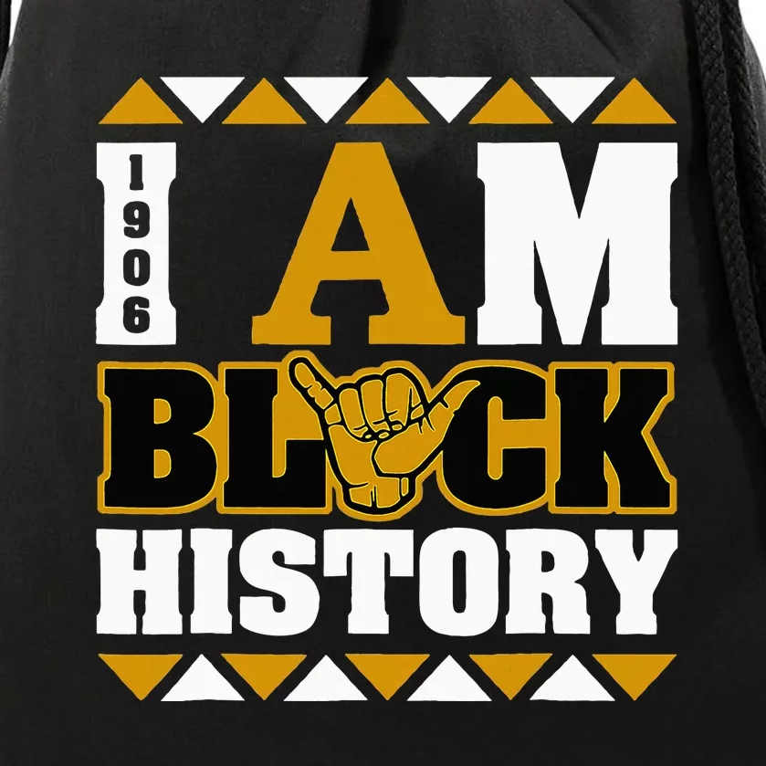 Alpha African Fraternity 1906 I Am Black History Drawstring Bag