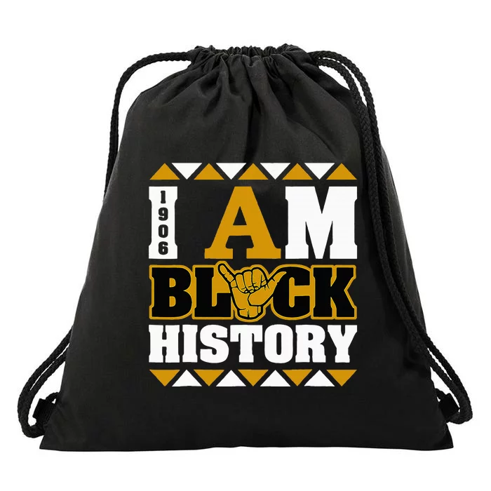 Alpha African Fraternity 1906 I Am Black History Drawstring Bag