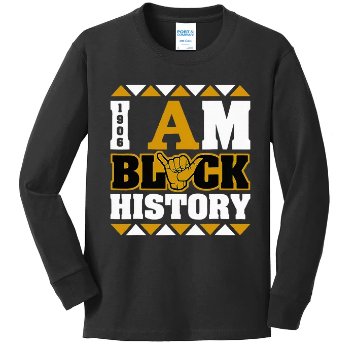 Alpha African Fraternity 1906 I Am Black History Kids Long Sleeve Shirt