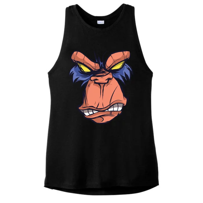 Angry Ape Face Ladies Tri-Blend Wicking Tank