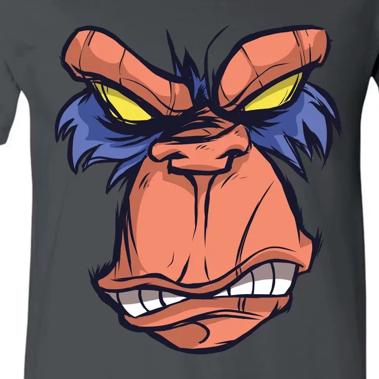 Angry Ape Face V-Neck T-Shirt