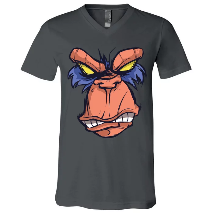 Angry Ape Face V-Neck T-Shirt