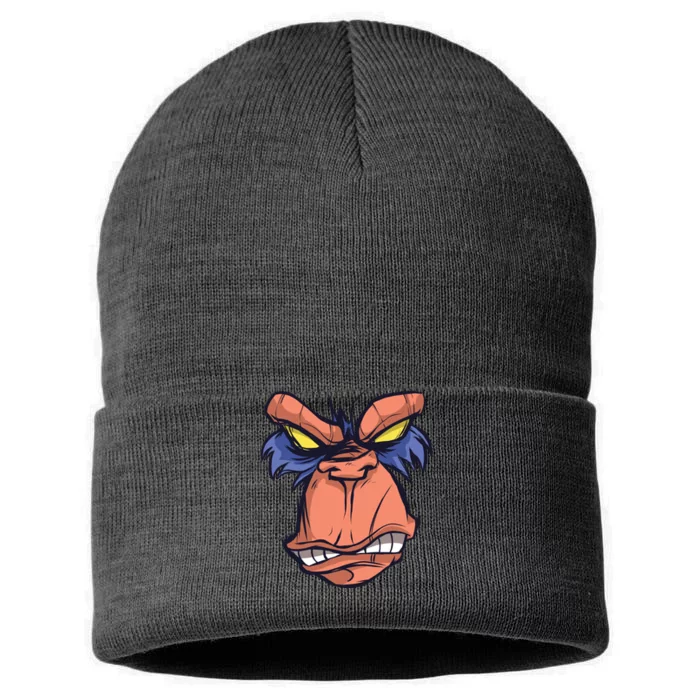 Angry Ape Face Sustainable Knit Beanie