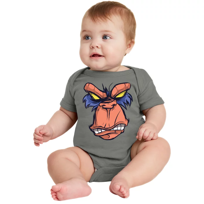 Angry Ape Face Baby Bodysuit