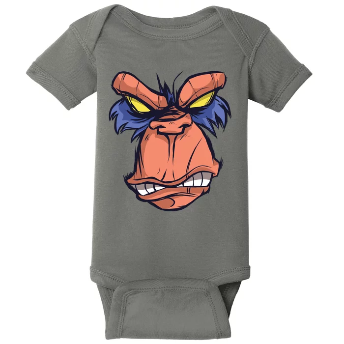 Angry Ape Face Baby Bodysuit