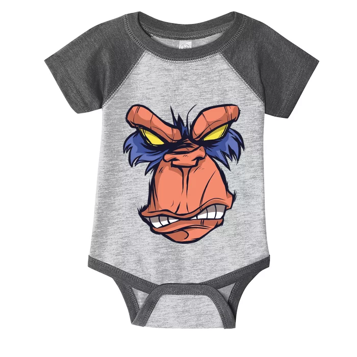 Angry Ape Face Infant Baby Jersey Bodysuit