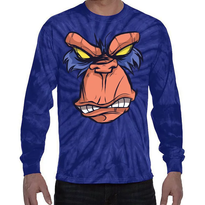 Angry Ape Face Tie-Dye Long Sleeve Shirt