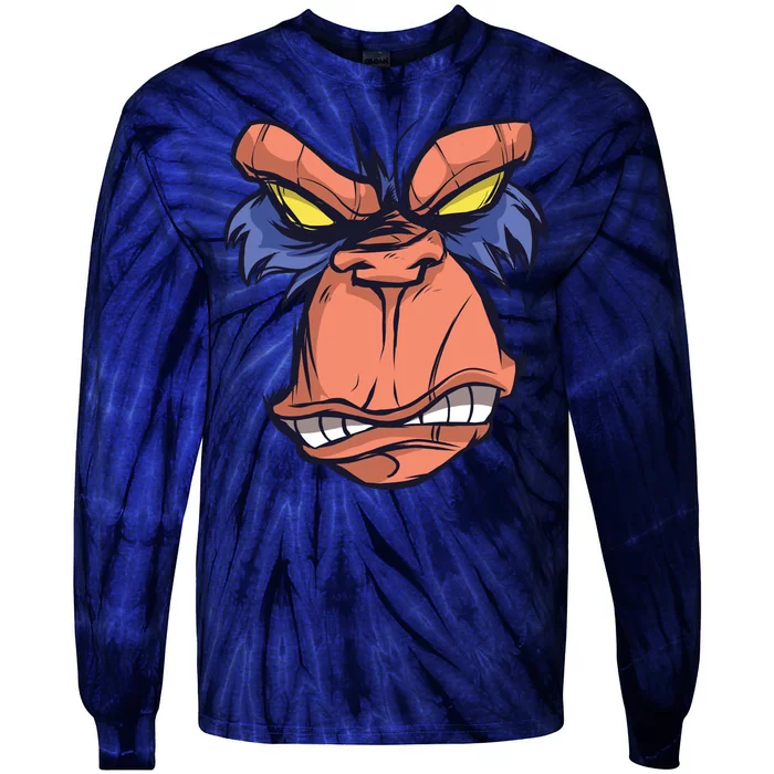 Angry Ape Face Tie-Dye Long Sleeve Shirt