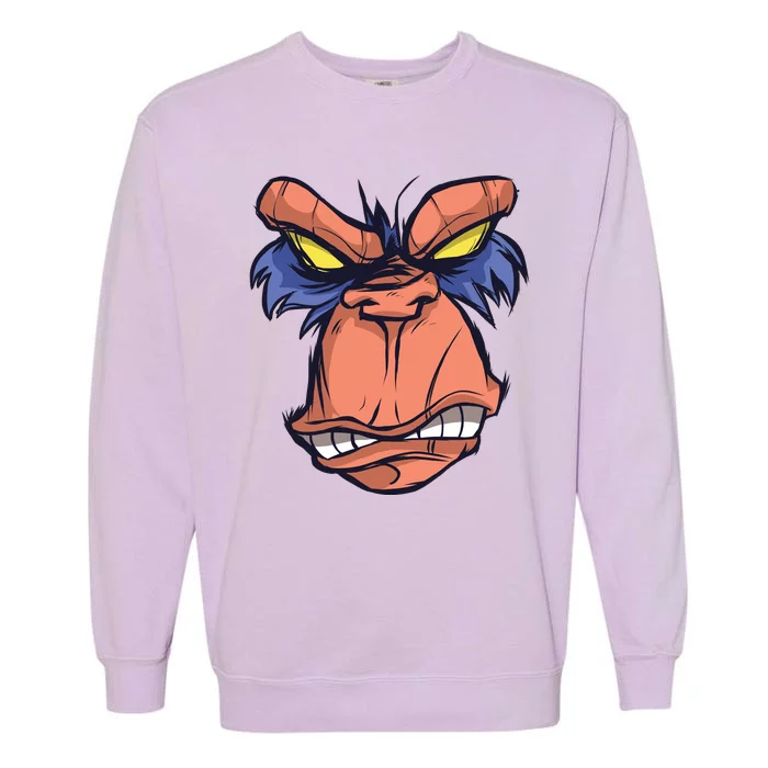 Angry Ape Face Garment-Dyed Sweatshirt