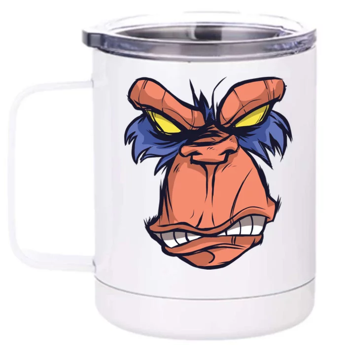 Angry Ape Face Front & Back 12oz Stainless Steel Tumbler Cup