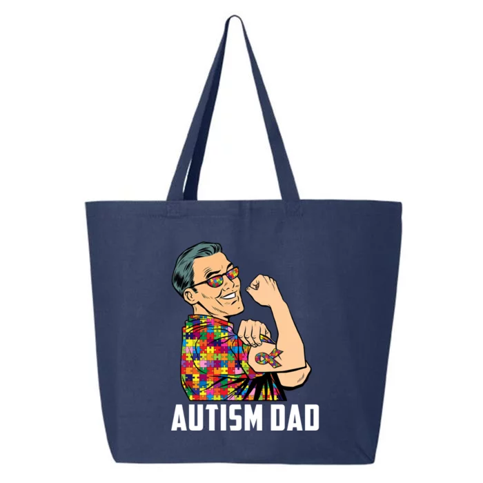 Autism Awareness Father Autistic Proud Autism Dad Funny Gift 25L Jumbo Tote