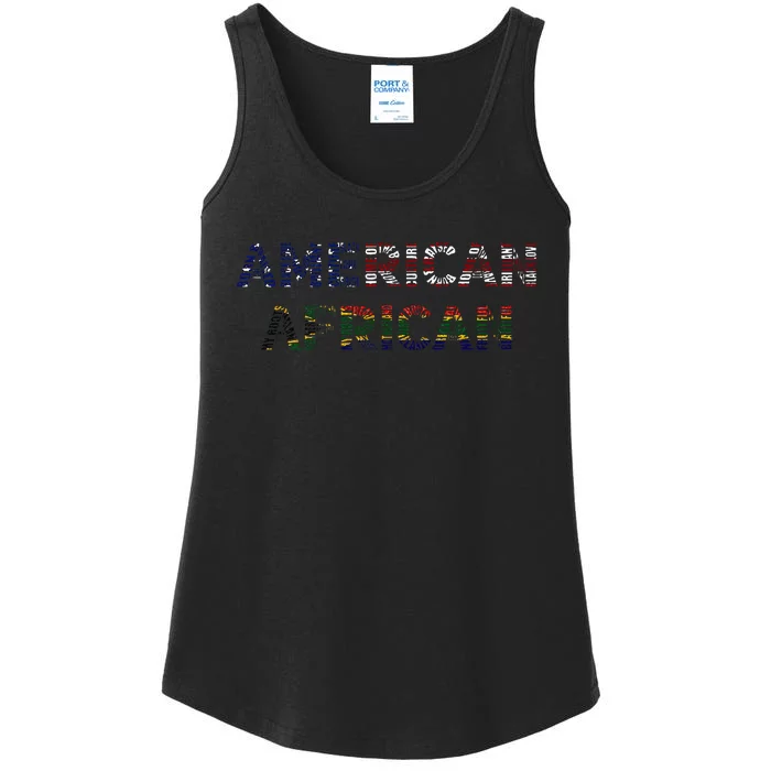 American African; Fusion Of American Spirit & African Roots Ladies Essential Tank