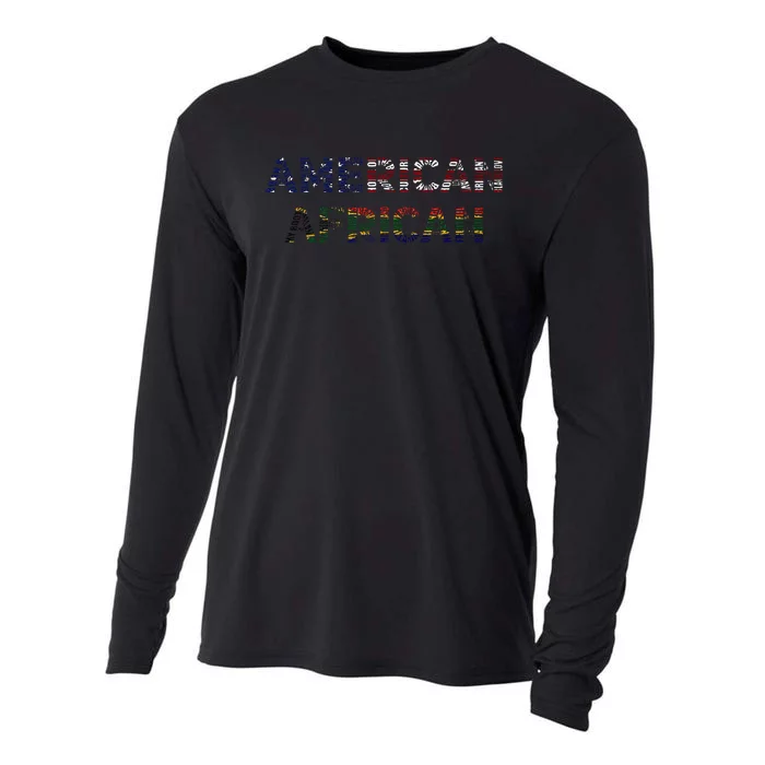 American African; Fusion Of American Spirit & African Roots Cooling Performance Long Sleeve Crew