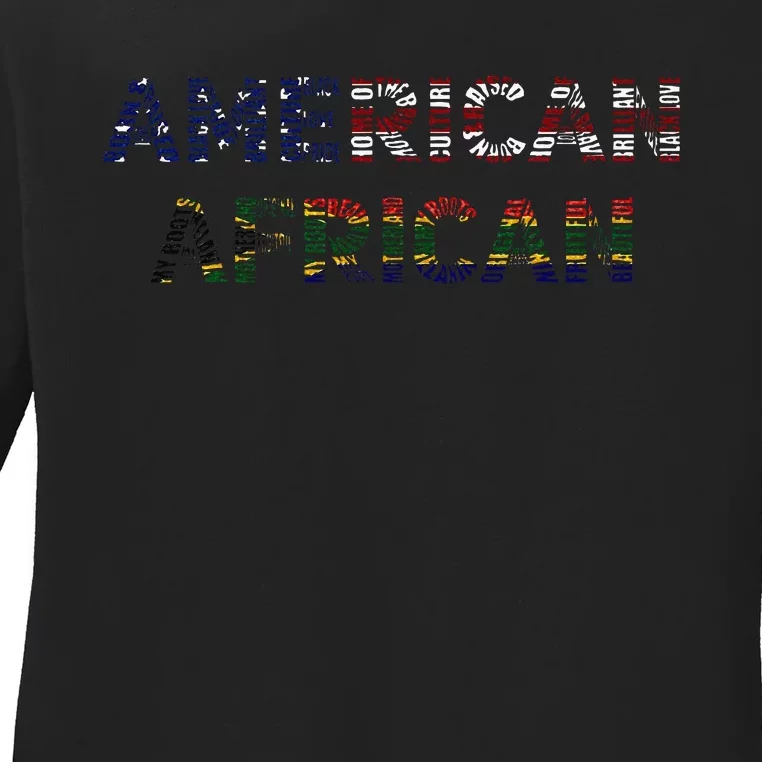 American African; Fusion Of American Spirit & African Roots Ladies Long Sleeve Shirt