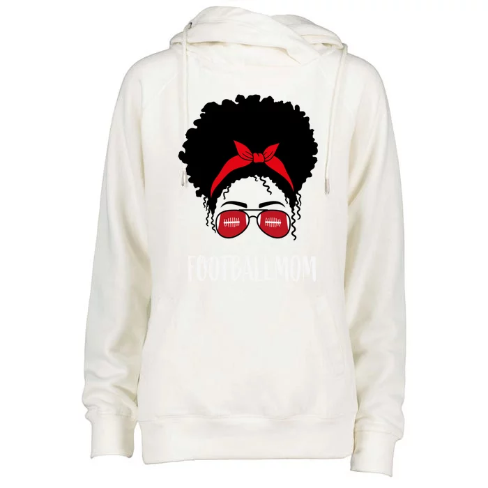 African American Football Mom Cute Gift Womens Funnel Neck Pullover Hood