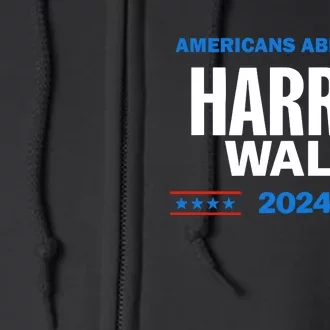 Americans Abroad For Harris Walz 2024 Full Zip Hoodie