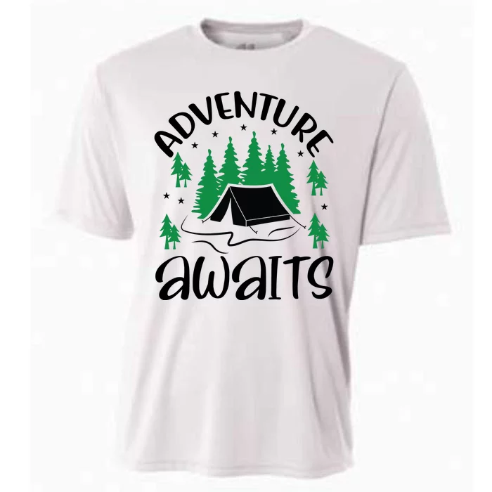 Adventure Awaits Funny Camping Cooling Performance Crew T-Shirt