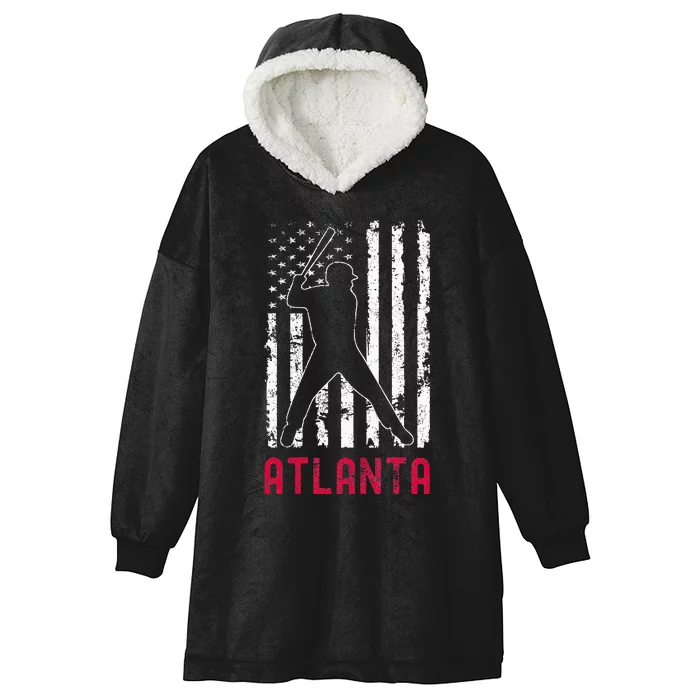 Atlanta American Flag Hooded Wearable Blanket