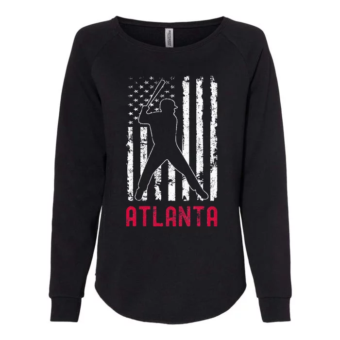 Atlanta American Flag Womens California Wash Sweatshirt