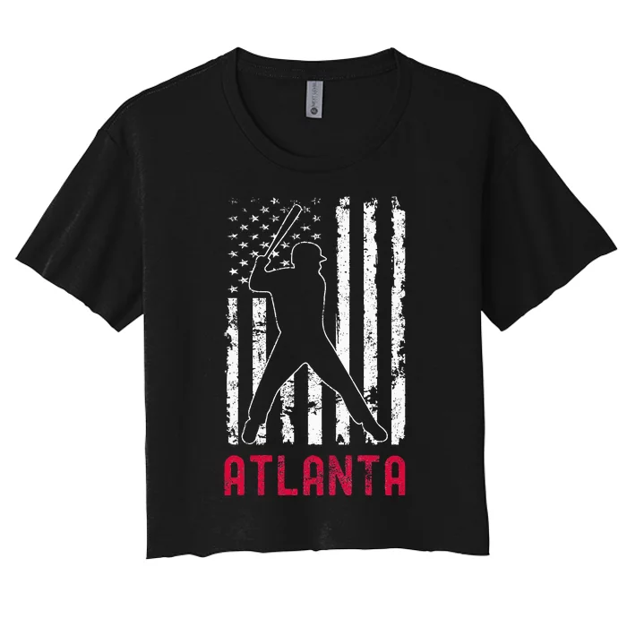 Atlanta American Flag Women's Crop Top Tee