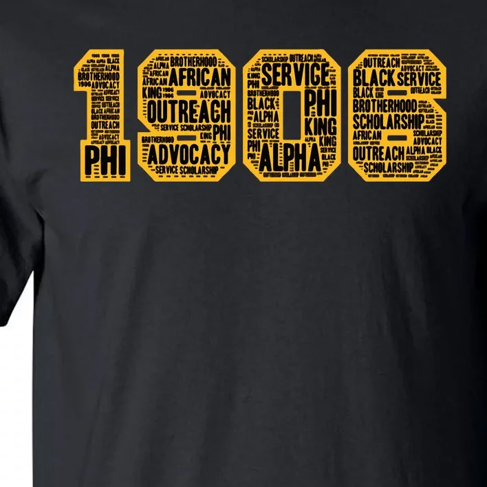 Alpha African Fraternity Hand Sign 1906 Words Tall T-Shirt