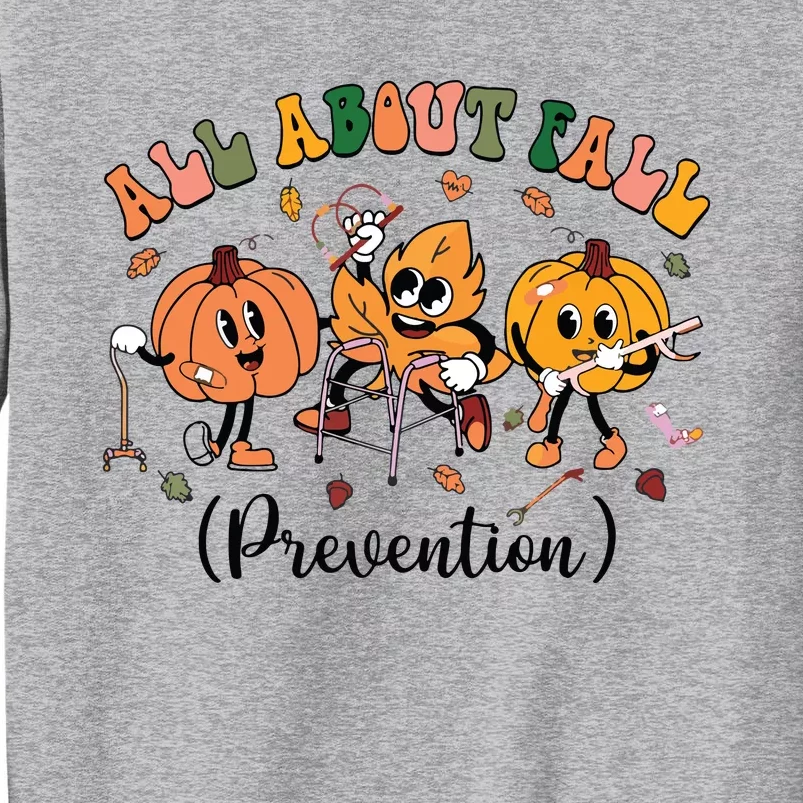 All About Fall Prevention Physical Therapy Funny Ot Ota Tall Sweatshirt