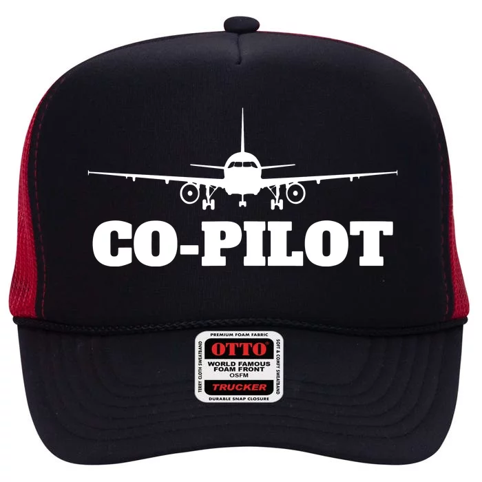 Aviation Airplane Flying Airline CoPilot Pilot Gift High Crown Mesh Trucker Hat