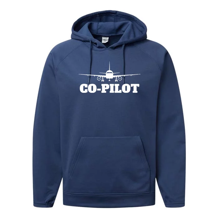 Aviation Airplane Flying Airline CoPilot Pilot Gift Performance Fleece Hoodie