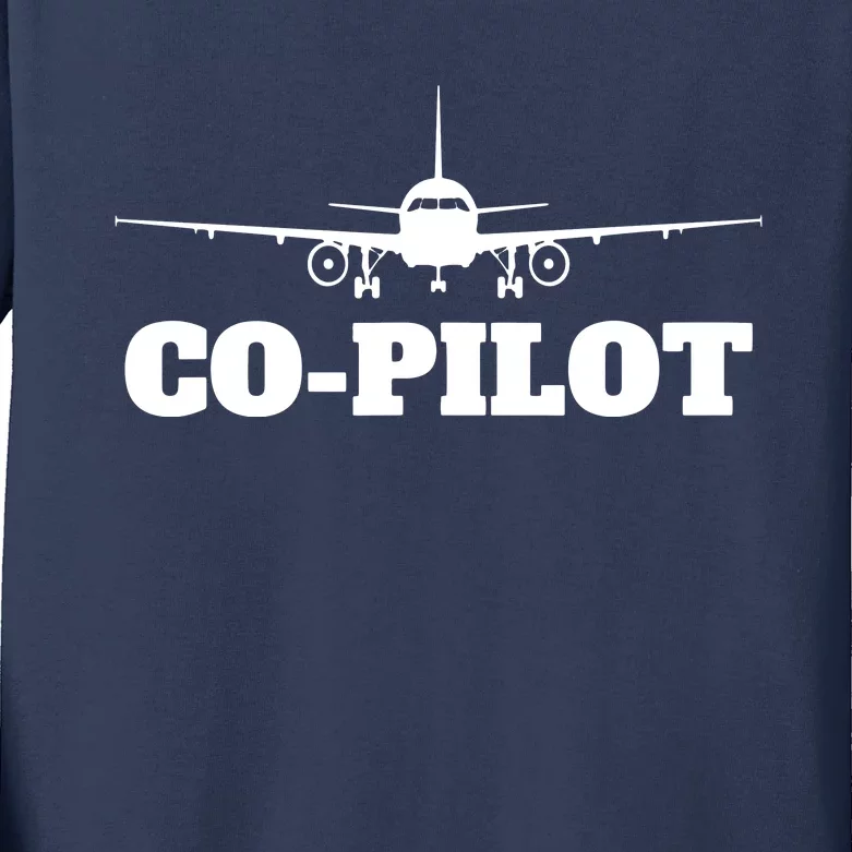 Aviation Airplane Flying Airline CoPilot Pilot Gift Kids Long Sleeve Shirt