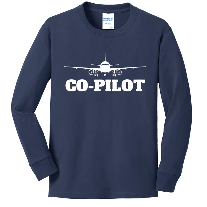 Aviation Airplane Flying Airline CoPilot Pilot Gift Kids Long Sleeve Shirt