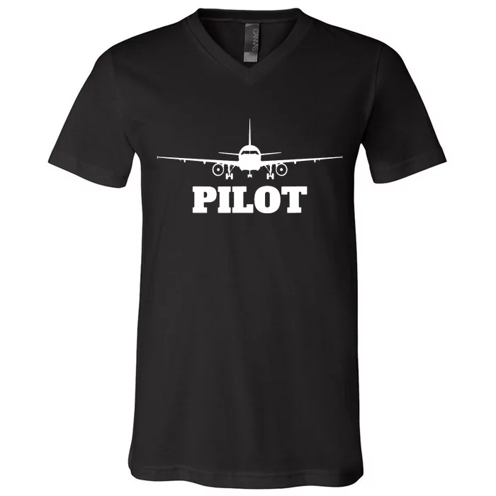 Aviation Airplane Flying Airline CoPilot Pilot Gift V-Neck T-Shirt