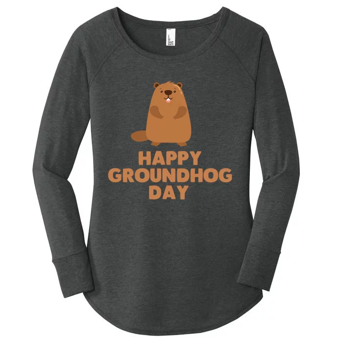 Awesome And Funny Happy Groundhog Day Women's Perfect Tri Tunic Long Sleeve Shirt