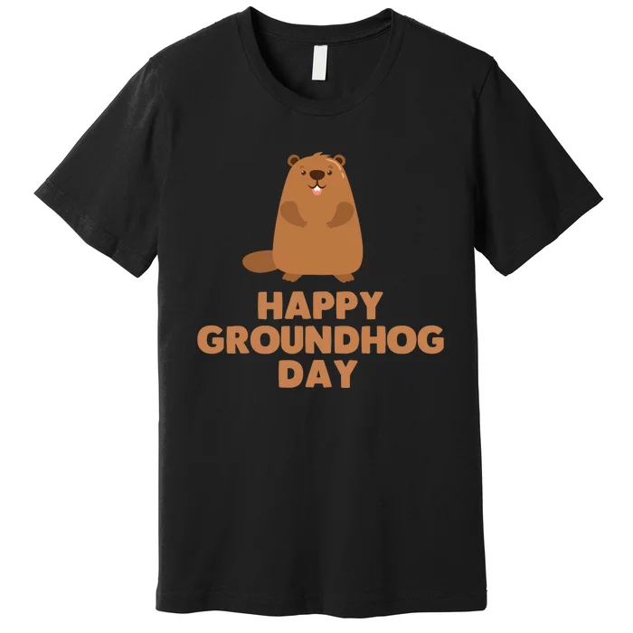 Awesome And Funny Happy Groundhog Day Premium T-Shirt