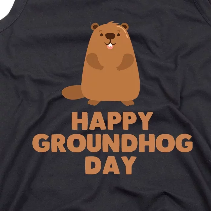 Awesome And Funny Happy Groundhog Day Tank Top