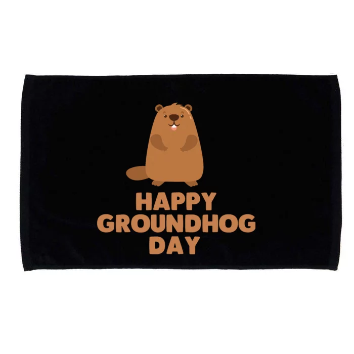 Awesome And Funny Happy Groundhog Day Microfiber Hand Towel