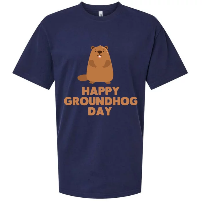 Awesome And Funny Happy Groundhog Day Sueded Cloud Jersey T-Shirt