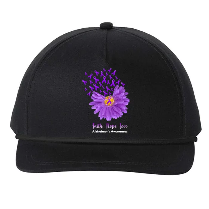 Alzheimer's Awareness Faith Hope Love Snapback Five-Panel Rope Hat