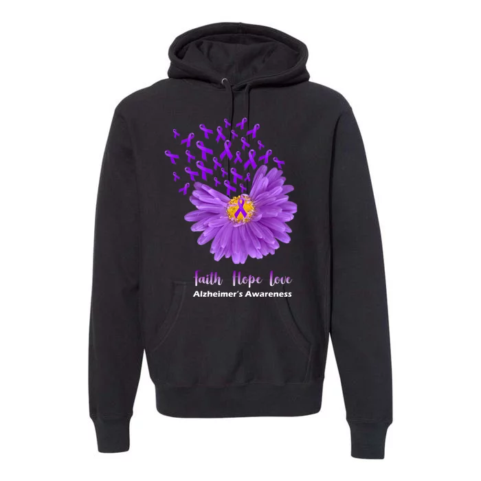 Alzheimer's Awareness Faith Hope Love Premium Hoodie