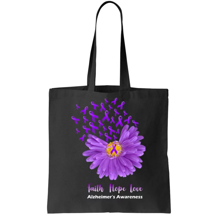 Alzheimer's Awareness Faith Hope Love Tote Bag